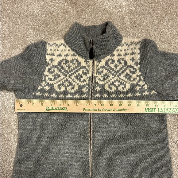 WOOL HOUSE Full Zip New Wool Sweater, NWOT, Gray/Cream, XS, $149 - Picture 6 of 10